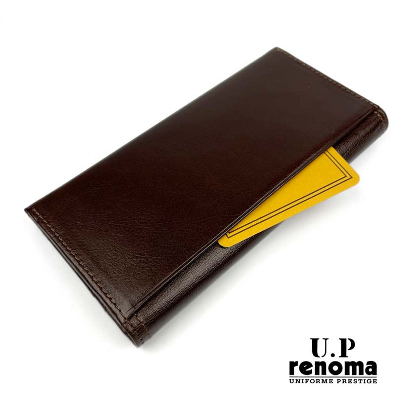 全3色　U.P renoma ユーピーレノマ リアルレザーステッチデザインかぶせ ロングウォレット長財布