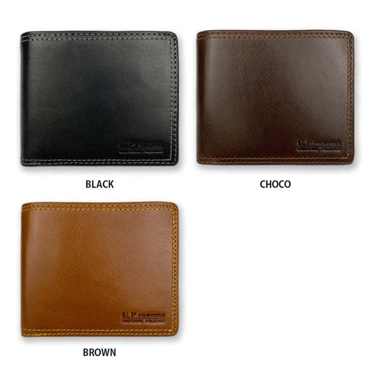 All 3 colors UP renoma Real leather Bi-fold wallet with inner bellow Short wallet