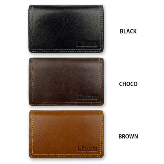 All 3 colors UP renoma Real leather business card holder card case stitch design