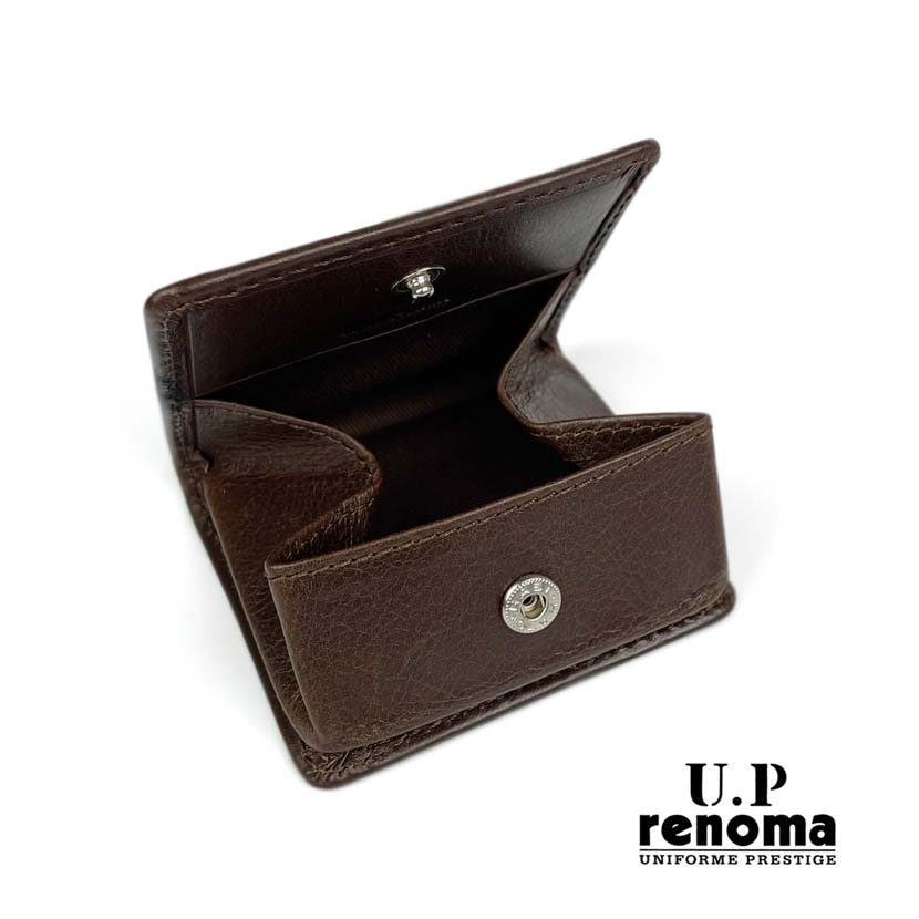 All 3 colors UP renoma Real leather Box type coin case Coin purse Stitch design