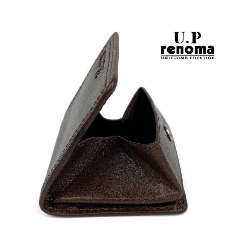 All 3 colors UP renoma Real leather Box type coin case Coin purse Stitch design