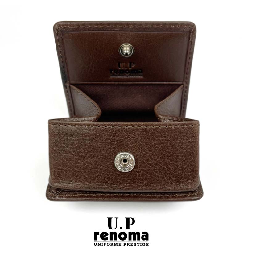 All 3 colors UP renoma Real leather Box type coin case Coin purse Stitch design