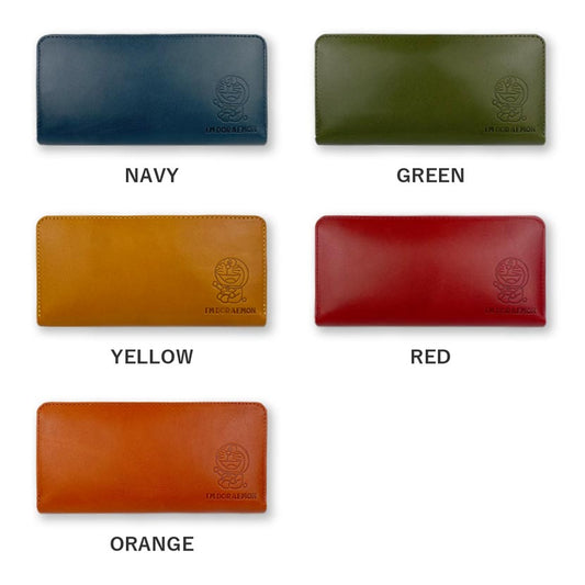 [5 colors] Tochigi leather x Himeji leather Doraemon round zipper long wallet long wallet
