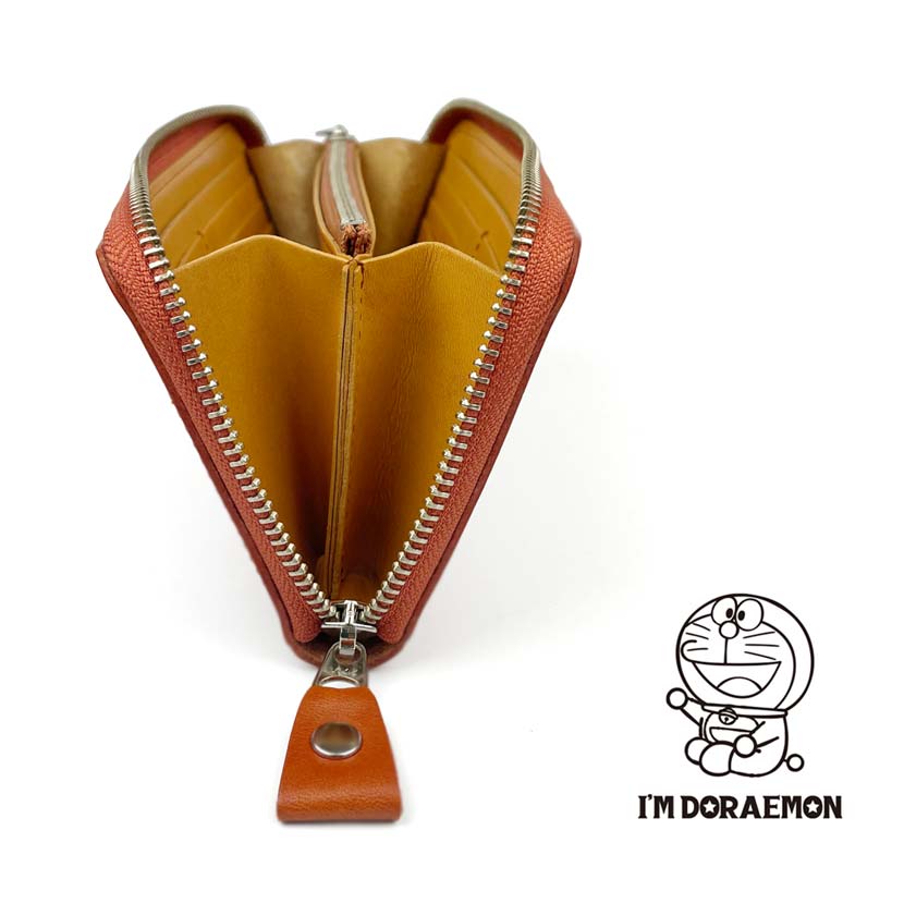 [5 colors] Tochigi leather x Himeji leather Doraemon round zipper long wallet long wallet