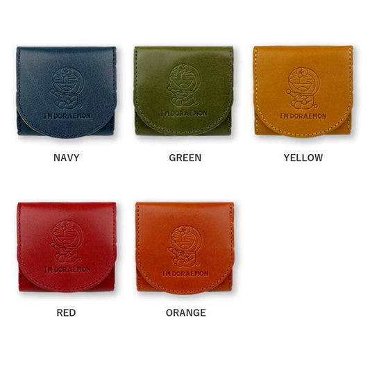 [All 5 colors] Made in Japan Tochigi leather x Himeji leather Doraemon box type coin case coin purse