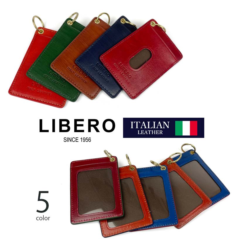 All 5 colors LIBERO Made in Japan High quality Italian leather Bicolor design Pass case Commuter holder