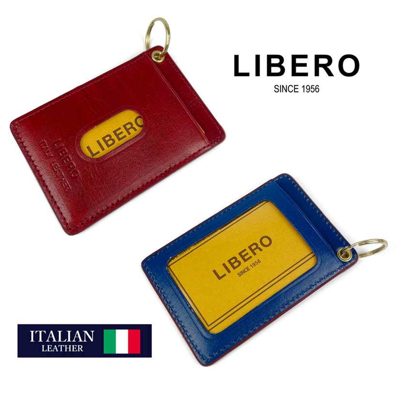 All 5 colors LIBERO Made in Japan High quality Italian leather Bicolor design Pass case Commuter holder