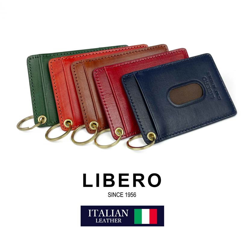 All 5 colors LIBERO Made in Japan High quality Italian leather Bicolor design Pass case Commuter holder