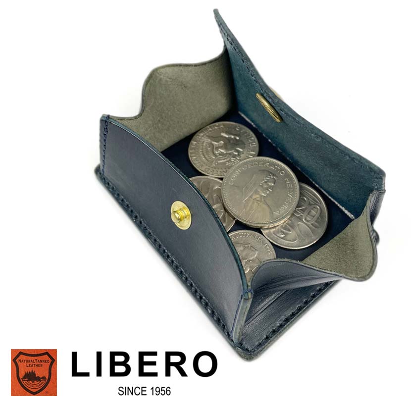 All 5 colors LIBERO Made in Japan High quality Tochigi leather Slim design Box coin case