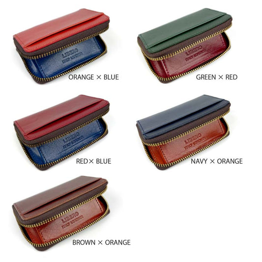 All 5 colors LIBERO Made in Japan High quality Italian leather Bicolor design Coin case Coin purse