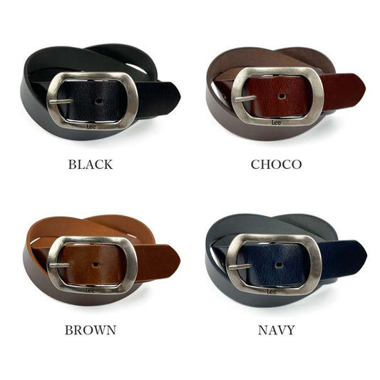 All 4 colors Lee Real Leather Medium Buckle Design Belt Genuine Leather Width 3.5cm