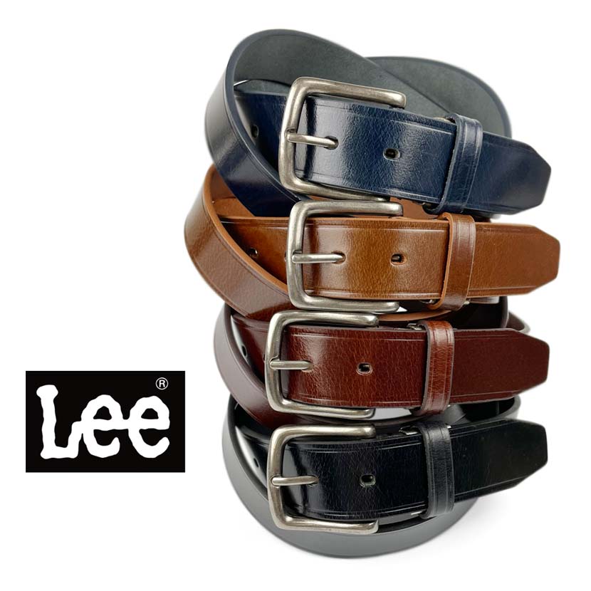 All 4 colors Lee Real Leather Nenki Design Belt Genuine Leather