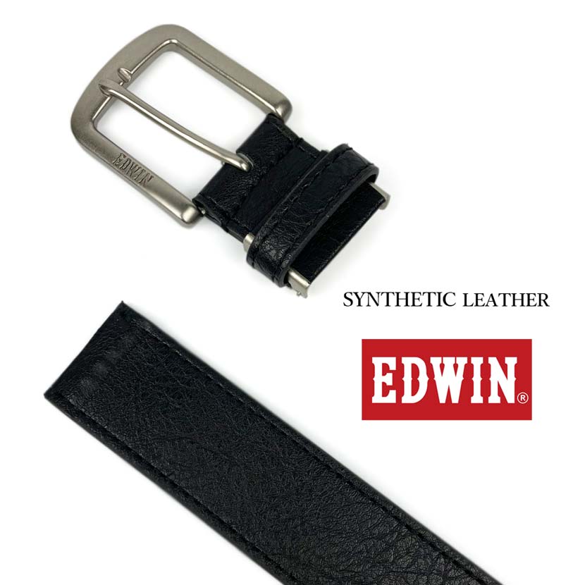 [5 colors in total] EDWIN ring eyelet design leather belt long size