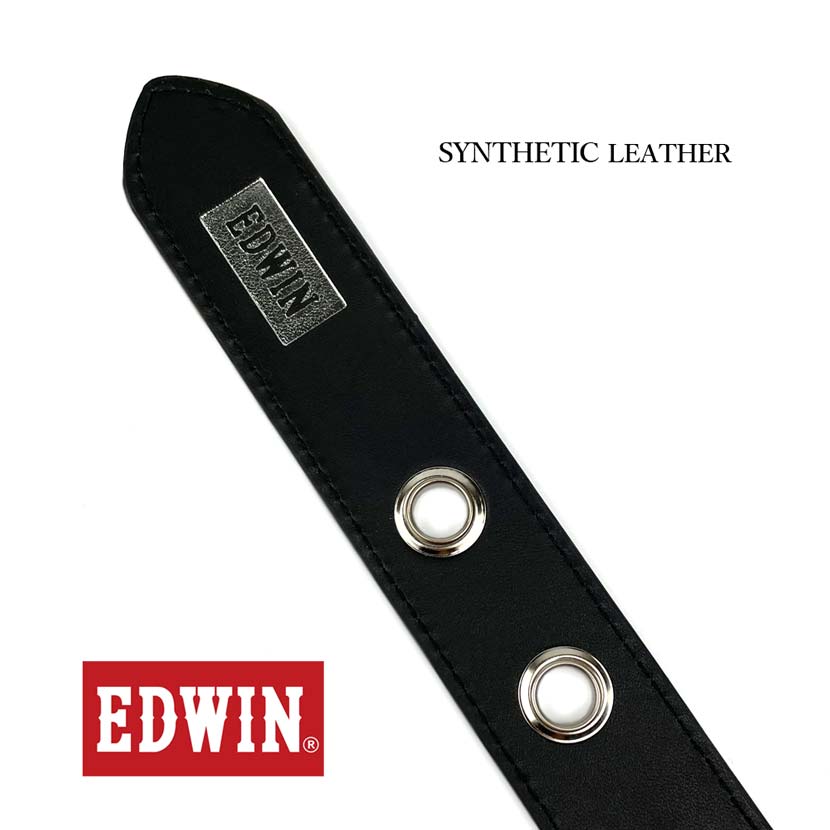 [5 colors in total] EDWIN ring eyelet design leather belt long size