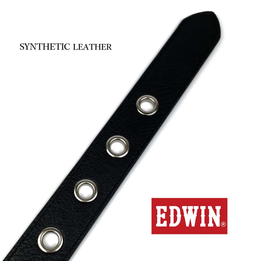 [5 colors in total] EDWIN ring eyelet design leather belt long size