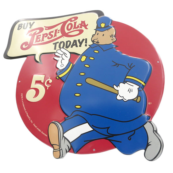 Die cut embossed metal sign PEPSI COPS [Pepsi tin sign]