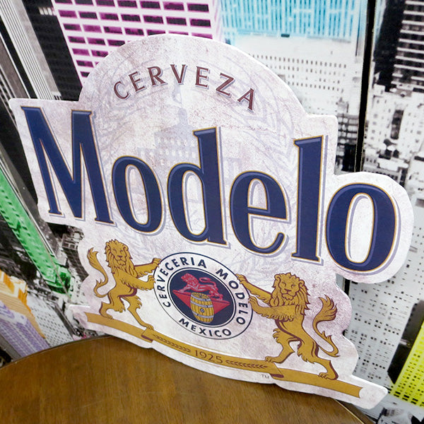 Die-cut embossed metal sign Modelo Seal [Modelo Beer Tin Sign]