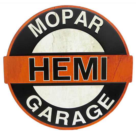 Die cut embossed metal sign MOPAR HEMI GARAGE [Mopar tin sign]