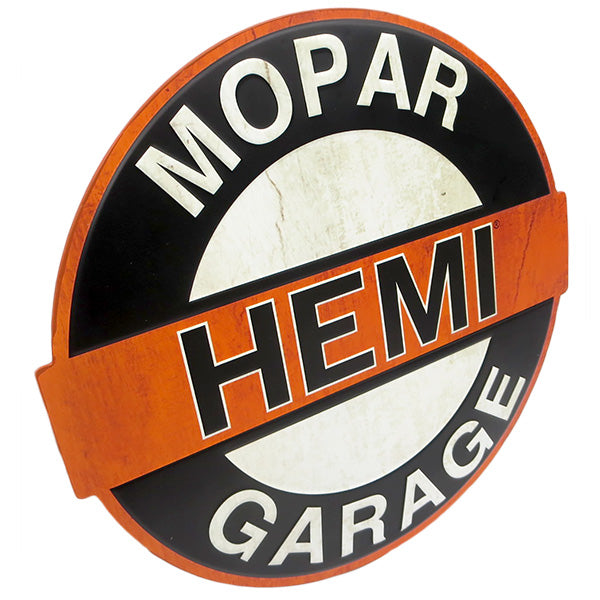 Die cut embossed metal sign MOPAR HEMI GARAGE [Mopar tin sign]