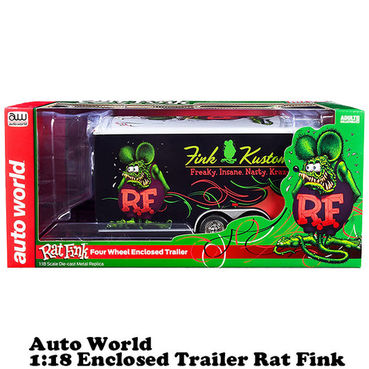 Auto World 1:18 Rat Fink Four Wheel Enclosed Trailer 【ラットフィンク】ミニカー