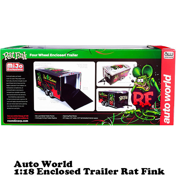 Auto World 1:18 Rat Fink Four Wheel Enclosed Trailer 【ラットフィンク】ミニカー