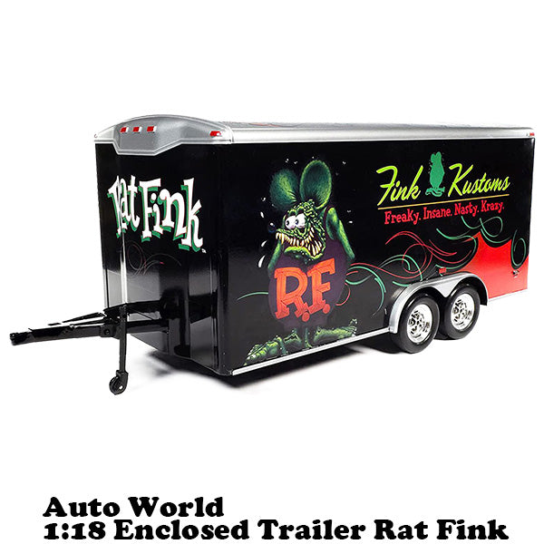 Auto World 1:18 Rat Fink Four Wheel Enclosed Trailer 【ラットフィンク】ミニカー