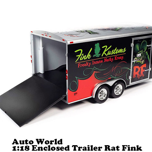 Auto World 1:18 Rat Fink Four Wheel Enclosed Trailer 【ラットフィンク】ミニカー