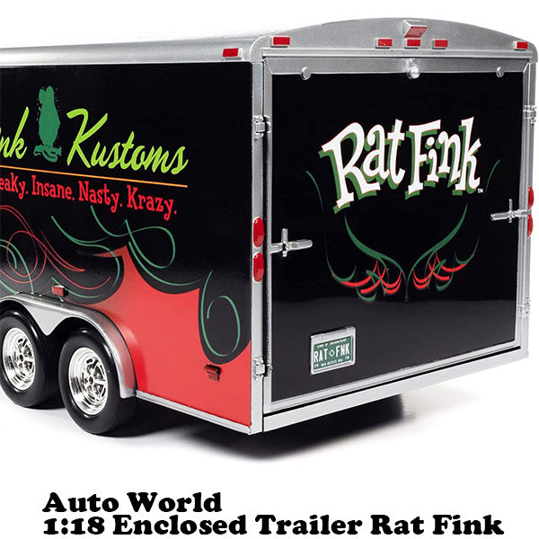 Auto World 1:18 Rat Fink Four Wheel Enclosed Trailer 【ラットフィンク】ミニカー