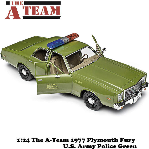 1:24 THE A-TEAM 1977 PLYMOUTH FURY US ARMY POLICE [Tokkou A-Team Mini Car]