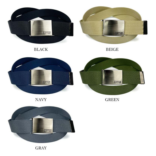 All 5 colors! EDWIN Made in Japan Long Gacha Belt Nylon Width 3.8cm Unisex