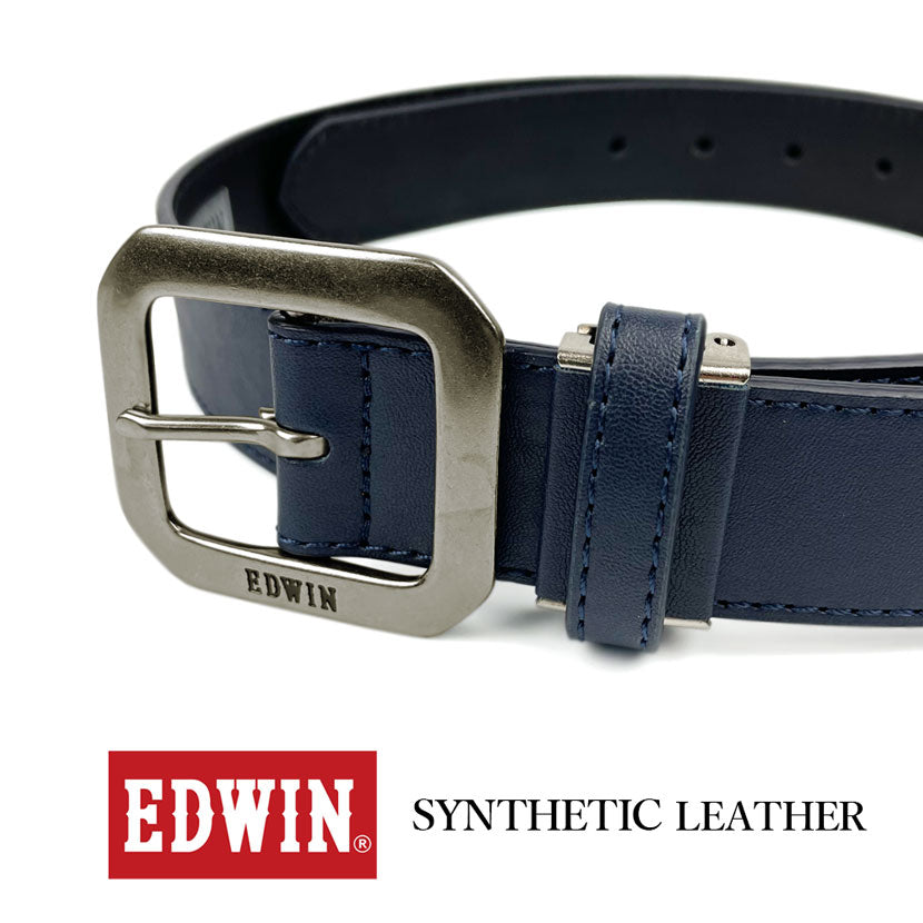 [All 5 colors] EDWIN Garrison Buckle Design Leather Belt