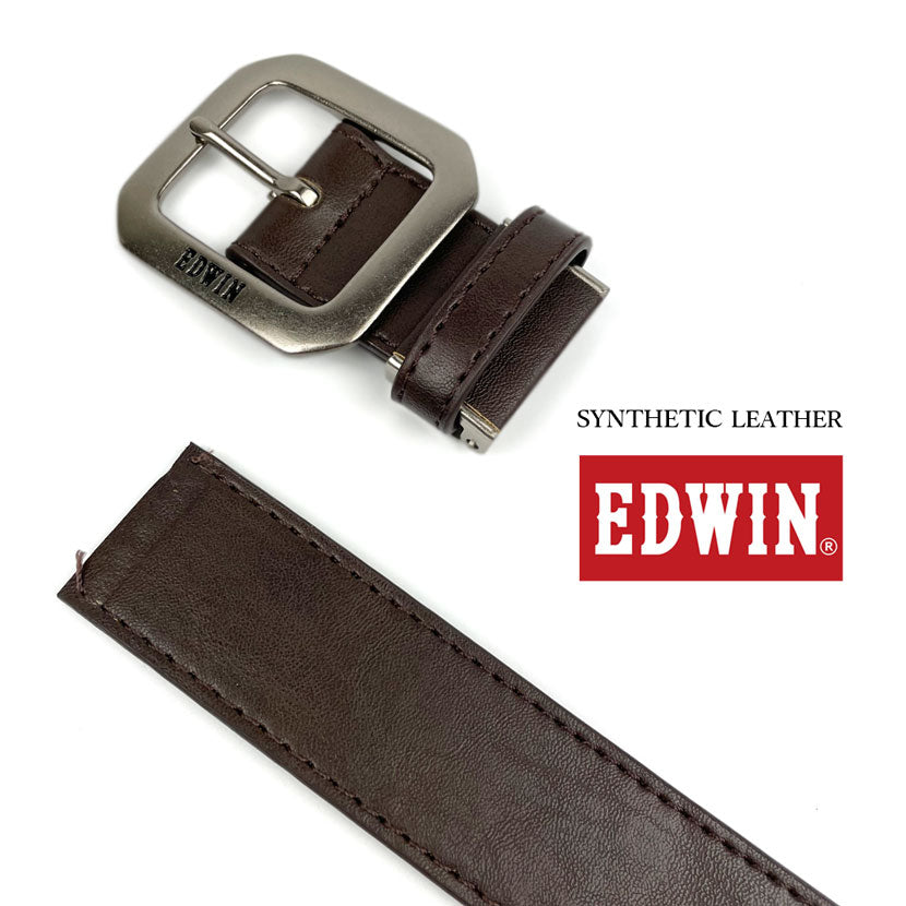 [All 5 colors] EDWIN Garrison Buckle Design Leather Belt