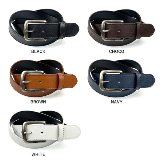 [All 5 colors] EDWIN Head Stretch Design Leather Belt