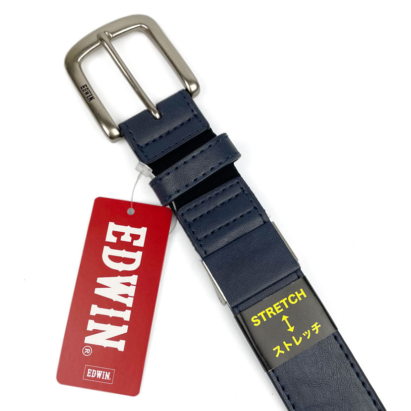 [All 5 colors] EDWIN Head Stretch Design Leather Belt