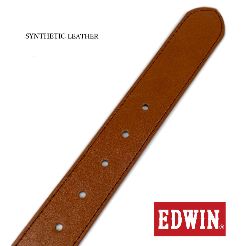 [All 5 colors] EDWIN Head Stretch Design Leather Belt