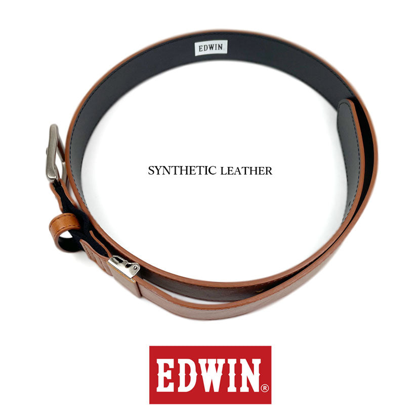 [All 5 colors] EDWIN Head Stretch Design Leather Belt