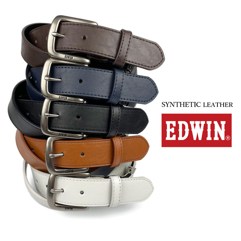 [All 5 colors] EDWIN Head Stretch Design Leather Belt