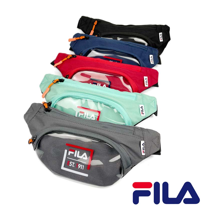 全5色 FILA（フィラ） クリアフロントポケット ウエストバッグ