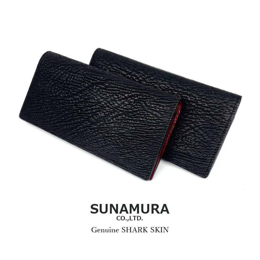 [2 colors] SUNAMURA Made in Japan Luxury Shark Leather Slim Long Wallet Long Wallet Shark Leather