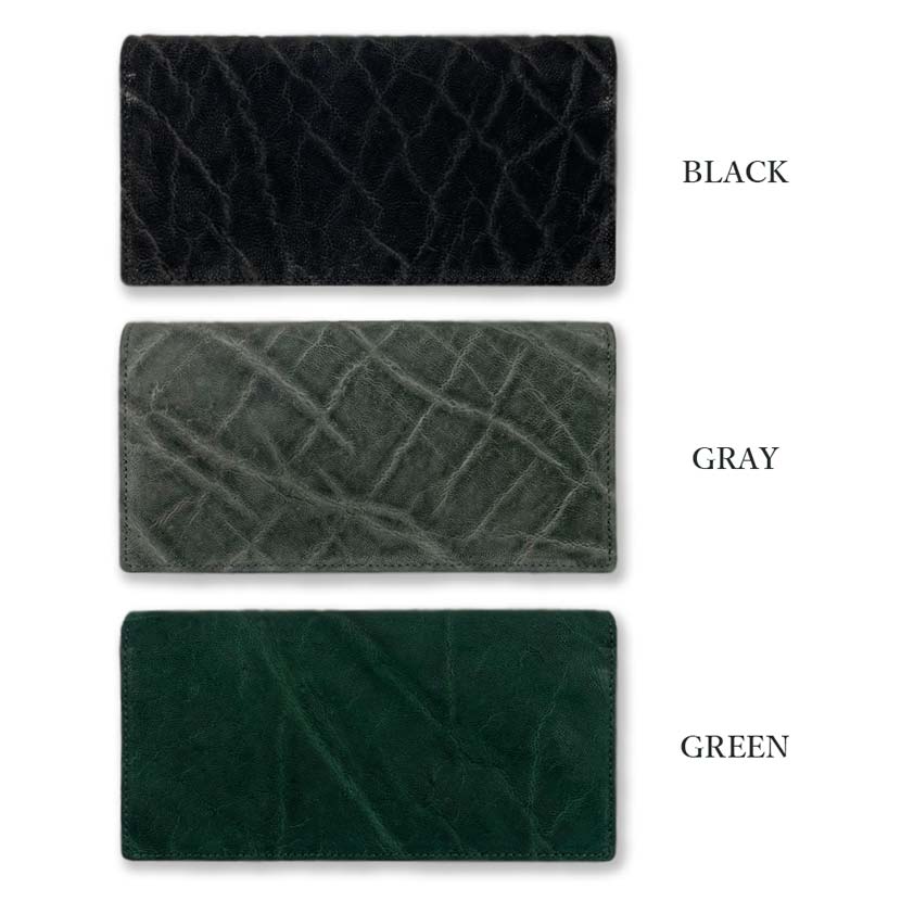 [All 3 colors] Made in Japan High quality elephant leather x Himeji leather Long wallet Long wallet