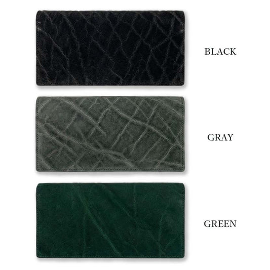 [All 3 colors] Made in Japan High quality elephant leather x Himeji leather Long wallet Long wallet