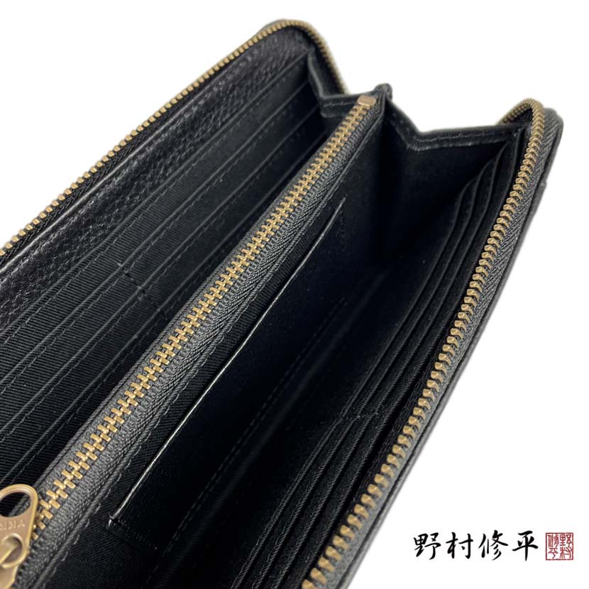 [All 3 colors] Shuhei Nomura Auspicious Owl Embossed Real Leather Round Zipper Long Wallet Long Wallet