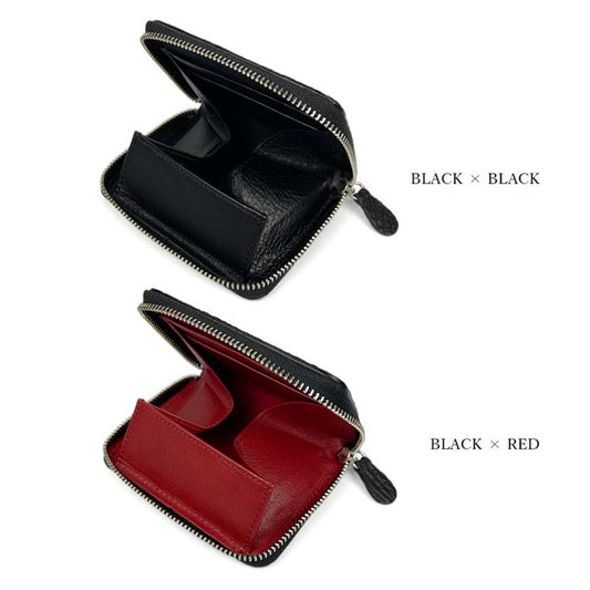 [2 colors] SUNAMURA Made in Japan Luxury Shark Leather Round Zipper Coin Case Coin Purse Shark Leather