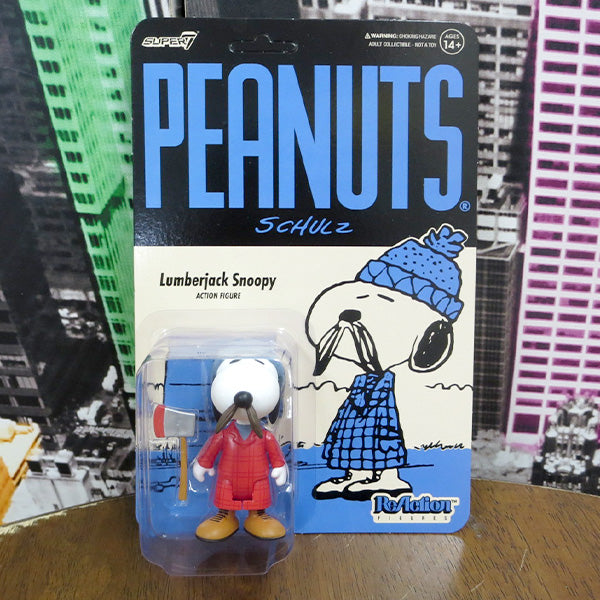 SUPER 7 REACTION FIGURE  PEANUTS　LUMBERJACK SNOOPY 【スヌーピー】