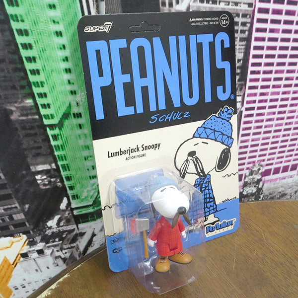 SUPER 7 REACTION FIGURE  PEANUTS　LUMBERJACK SNOOPY 【スヌーピー】