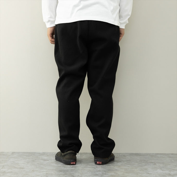 Chef Pants Men's Faux Wool Belt Loops Wide Tapered Wool Pants Easy Pants