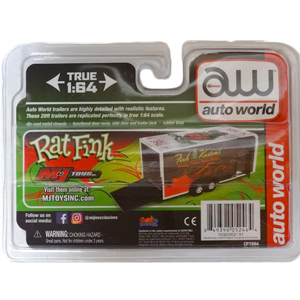 Auto World 1:64 Rat Fink Enclosed Trailer FINK KUSTOMAS [Rat Fink] Mini car