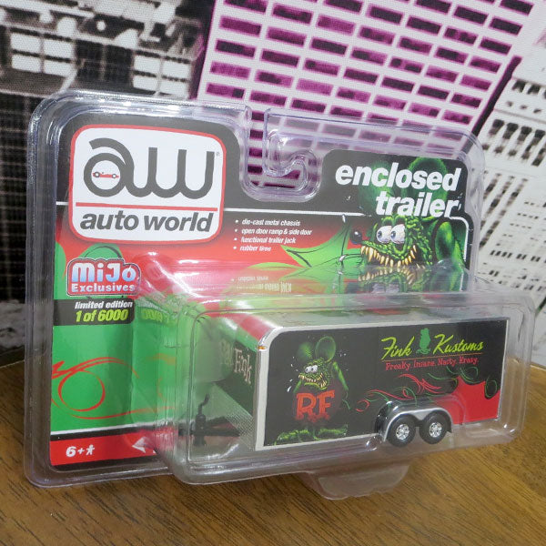 Auto World 1:64 Rat Fink Enclosed Trailer FINK KUSTOMAS [Rat Fink] Mini car