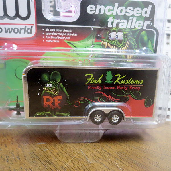 Auto World 1:64 Rat Fink Enclosed Trailer FINK KUSTOMAS [Rat Fink] Mini car