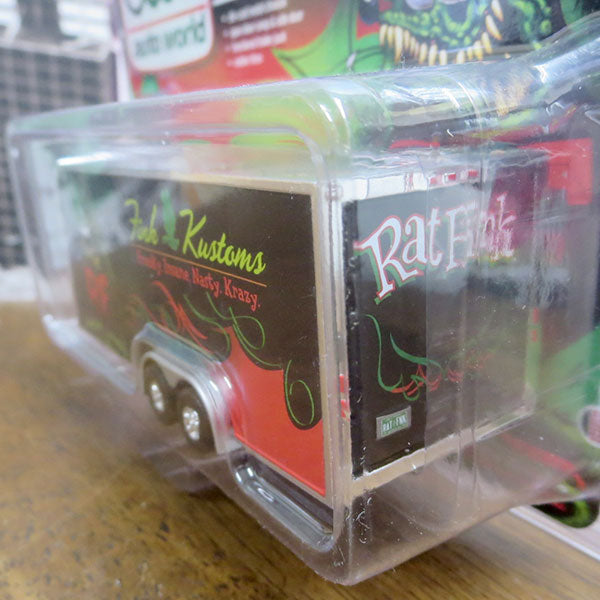 Auto World 1:64 Rat Fink Enclosed Trailer FINK KUSTOMAS [Rat Fink] Mini car